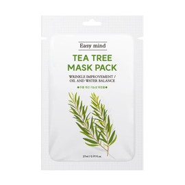 Easy Mind Tea Tree Mask Pack 50 Sheets Face Pack Lifting Pack Moisture Pack 1 Pack per Day Vegan / 이지마인드 티트리 마스크팩 50매 얼굴팩 리프팅팩 수분팩 1일1팩 비건