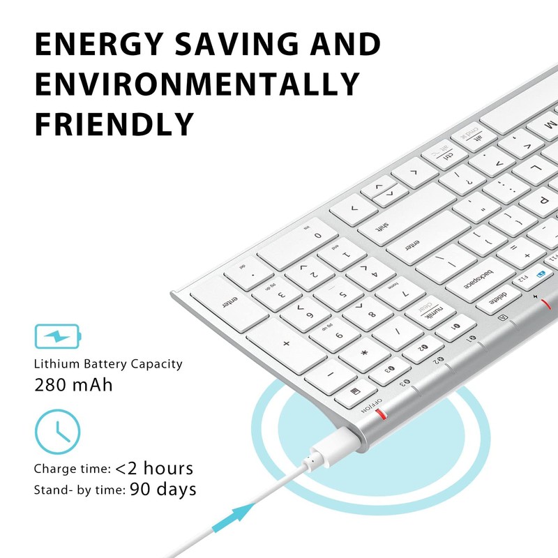 iClever BK10 Bluetooth Keyboard, Universal Bluetooth 5.1 Wireless Keyboard with