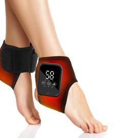 2PCS Cordless Ankle Heating Pads, Ankle Massager with Heat, Rechargeable Heated Foot Brace Wrap, 3 Vibration and Heating Modes, Auto Shut Off