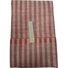 Vaxbo Lin 100% Linen Hand + Tea Towels | Made in Sweden | Different Sizes + Stunning Array of Colors - Storm + Little Storm (Red/Unbleached, Little Storm 35x50cm (13.8x19.5))