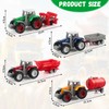 Set of 4 Mini Tractor Toy Cars, Tractor Set with