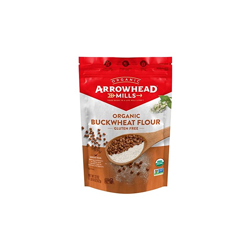 Arrowhead Mills Organic Buckwheat Flour, Gluten Free, 22 Ounce Bag