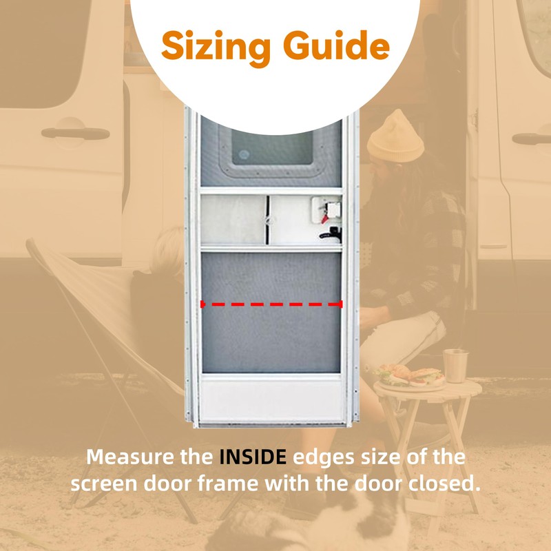 RVZONE RV Screen Door Protector Adjusts from 21.5"- 35", RV