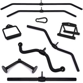 C.P. Sports One-Handle Grip Black with Carabiner Hook 8 mm Solid Steel for Pull Exercises at Power Station / Cable Pull Tower for Bodybuilding, Weight Sports, Fitness