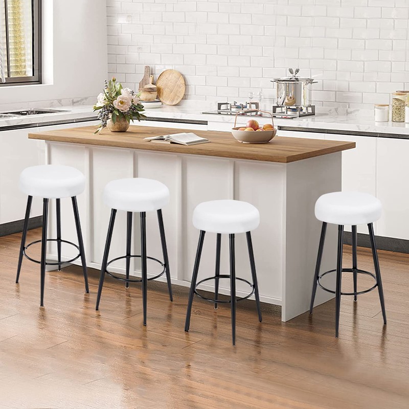Deisy Dee 4PCS Round Bar Stool Seat Covers Stretch Round