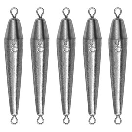 THKFISH Fishing Weights，Inline Trolling Sinkers Fishing Weights Sinkers Double Ringed One Piece Wire Lead Fishing Weights,Torpedo Sinkers Saltwater Freshwater 1oz-3.5oz