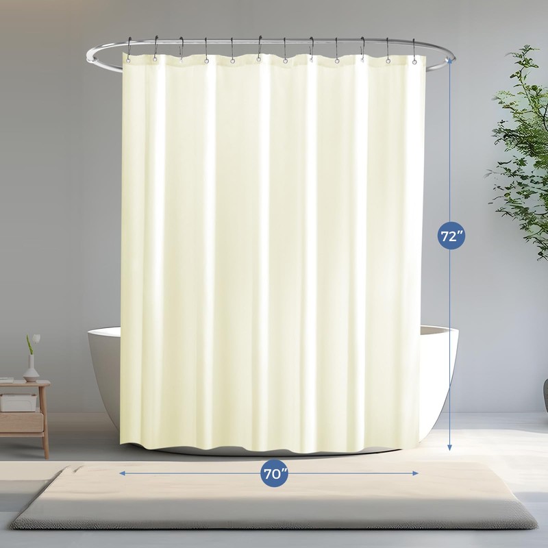 downluxe Waterproof Fabric Shower Curtain Liner, Soft Cloth Shower Liner