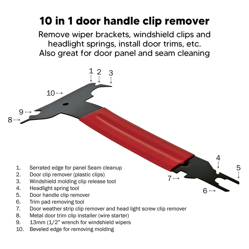 10 in 1 Door Handle Clip Remover Metal Multi Purpose