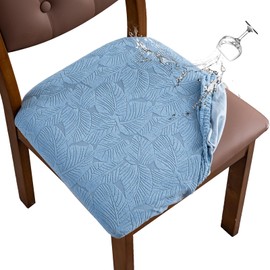 YUEANG Waterproof Seat Cover for Dining Room Chair Seat Covers Washable Kitchen Chair Seat Slipcovers Protector (Light Blue, 4 PCS)