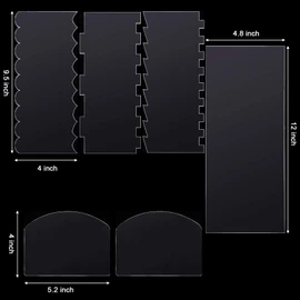 Patelai 6 Pieces Acrylic Cake Scraper Smoother Clear Cake Decorating Combs for Icing Frosting Buttercream Clear Smoother Scraper for Mousse Butter Cream Decorating Supplies