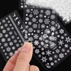 30 Sheets Christmas Nail Art Stickers Snowflake Nail Stickers White