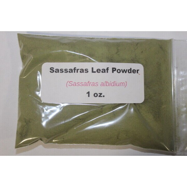 Sassafras 1 oz. Sassafras Leaf Powder (Sassafras albidium)