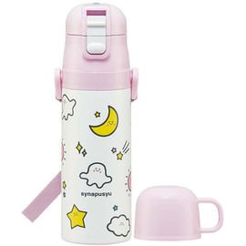 Skater SKDC4-A Children's Stainless Steel Water Bottle, 2-Way Direct Drinking, 16.5 fl oz (470 ml), Cup Drinking, 15.2 fl oz (430 ml), Lightweight Type, For Boys, Insulated, Cold Insulated, Sports