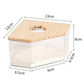 Milageto Pet Hamster Bathroom, Sand Bath Container Toilet, Transparent Acrylic Shower Room, Hamster Bathhouse for Squirrel, Rabbit, Rat, Pentagram