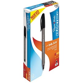 Paper Mate Kilometrico Bolígrafo Punto Fino, Negro, caja de 12