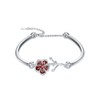 LWQQWL January Birth Flower Bangle Bracelet for Women 925 Sterling
