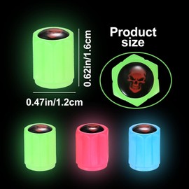 12pcs Car Luminous Valve Caps, Universal Fluorescent Tyre Valve Caps, Luminous Valve Caps, Car Tyre Valve Caps for Car, SUV, Bike, Motorcycle
