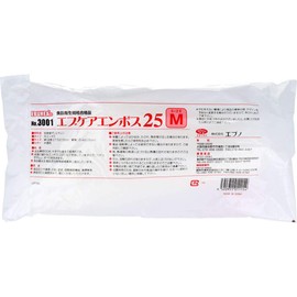 No.3001 EVCARE Embossed 25 Food Sanitation Law Compliant Disposable Gloves, Translucent, Medium, Bagged, 100 Pieces