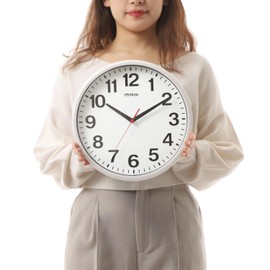 Mag W-771WH-Z Wall Clock, White, Diameter 11.4 inches (29 cm), Analog, Surrealism, Continuous Second Hand