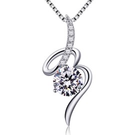 Jewlldeen Women's Necklace, 925 Silver for Women, Jewellery, 18 Inch Chain Length for Mother/Girlfriend/Wife, Sterling Silver, Cubic Zirconia