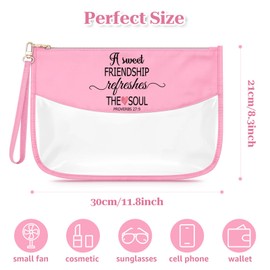 Friendship Christian Gifts for Friends Makeup Bag for Women Best Friend Birthday Graduation Presents for Sister Besties Cosmetic Bag Inspirational Gifts for Women Friends Religious Zipper Travel Pouch