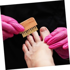 Vaguelly Wooden Nail Brush with Stiff Bristles for Cleaning Pedicure Tool for DIY Manicure and Nail Care Specialists Skin Friendly Design for Delicate Skin