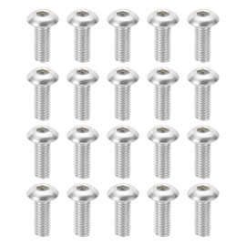 PATIKIL #10-32x1/2" Button Head Socket Cap Screws, 20 Pcs 304 Stainless Steel 18-8 Socket Cap Screw Bolts Allen Hex Drive Full Thread Fine Thread UNF