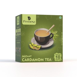 Instant Tea Premix Cardamom | Low Sugar (10 Sachets) | Instant Cardamom Tea | Premexa Elaichi Tea | Cardamom Chai | Elaichi Chai