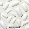 24pcs Milky White Fake Nails, Pure Color Medium Length Press