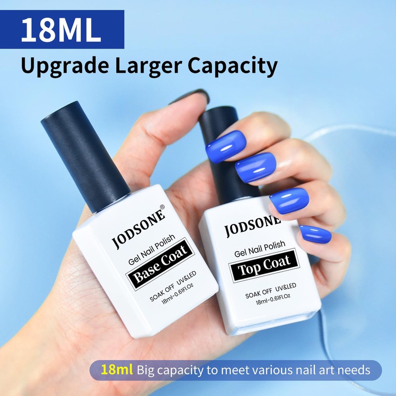 JODSONE 2 Bottles 18ml Top Coat Base Coat Gel Polish