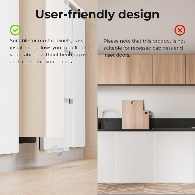 Adzyz Cabinet Foot Pull for Trash Drawer, Hands-Free Garbage Drawer