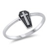 Gothic Coffin Cross Ring New .925 Sterling Silver Band Size