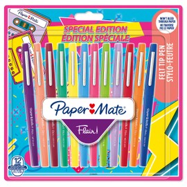 Paper Mate Flair Felt Tip Pens Medium Point (0.7mm) Assorted Retro Colours 12 Count