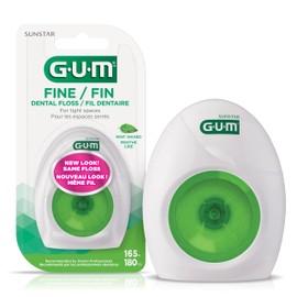 GUM Fine Mint Waxed String Floss, 165M, Pack of 6
