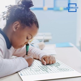 Scribbledo 11"x14" Dry Erase Graph Whiteboard Double Sided Dry Erase Board with Grid for...