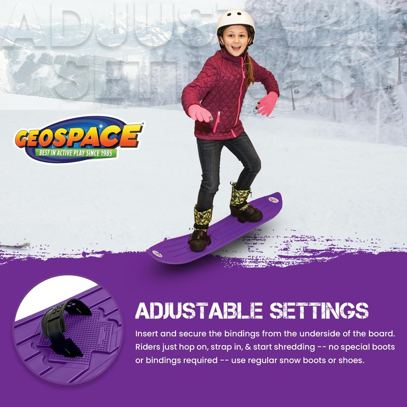 The Original Geospace Sledsterz Kids Beginner Snowboard for Winter Fun