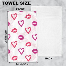 Wotinsi Lips Print Hand Towel Set,Shine Heart Hand Towels for Bathroom 2 Pack Soft Absorbent Decorative Dish Towel for Kitchen Sports Gym Yoga Home Decor 14 x 28 in, WO5T1-HT8W3-A10