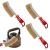 Pack of 3 Brass Grill Brush, Hand Wire Brush, Stainless