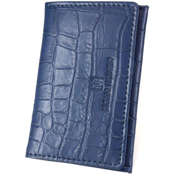 Berkut Crocodile-Embossed Cowhide Business Card Holder, Non-Breakable, Compact, 20 Sheets,