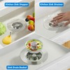 MOWETOO Drain Strainer Kitchen Sink and Sink Plug, 3-in-1 Pop-Up