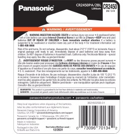 2 x Fresh New Panasonic CR2450 CR 2450 3v LITHIUM Coin Cell Battery Exp. 2031