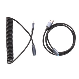 USB to Type C Keyboard Cable Maximum 9.8ft 4Pin Aviation Connector Self Locking Coiled Keyboard Cable for Extension Gaming