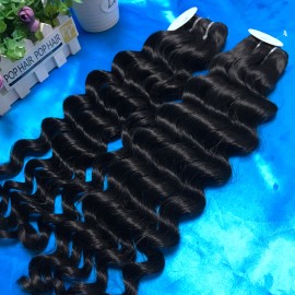100 Natural Original Raw Indian Human Hair Wigs Customized Style Long Wave Cuticle Aligned Burmese Curly Hair Weave Bundlescolor: 1pcs bundle Water wave, Stretched Length: 22"