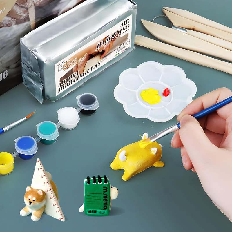 Air Dry Clay Pottery Kit for Beginners Advanced, Natural Air-Dry
