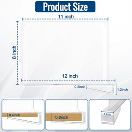 BAUMFEUER 12 Pack Clear Acrylic Shelf Dividers for Closet Shelf Organizer of Bedroom Kitchen Office Bathroom Organizer for Clothes Books Hats and Handbags