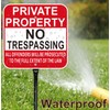 Private Property No Trespassing Sign with 54 Inch Black Metal