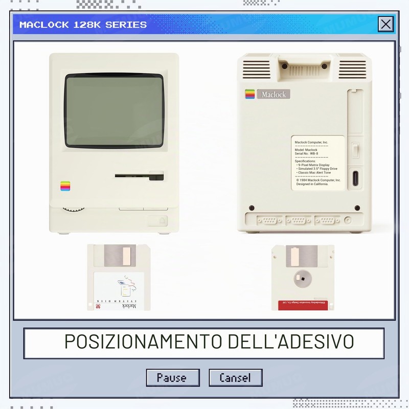 MUMUQ Maclock WB-8 - Sveglia retrò pixel