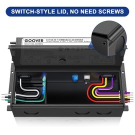 GOOVER 24V 96W Dimmable LED Driver, CCT & 5-in-1 Dimming Power Supply, AC to DC Transformer for LED Light, Compatible with Lutron and Leviton Dimmer, Fine Tuning Output Voltage, Class 2, UL Listed