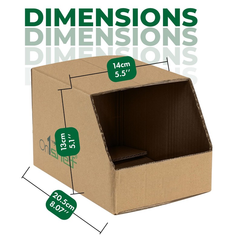 On1shelf® 10pcs Stackable Cardboard Boxes, Corrugated Storage Bins, Pantry Organiser