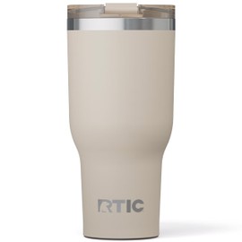 RTIC 40oz Essential Tumbler with Lid, Insulated, Stainless Steel, Metal, Double Wall Vacuum-Insulation, Ceramic Lined, Travel Cup for Iced Coffee, Tea, Hot and Cold Drink, Beach